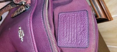 Purple Coach Morgan Satchel Embossed Exotic Trim Pebble Leather Convertible Plum - Thumbnail 4
