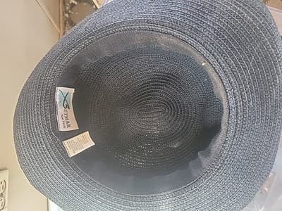 Betmar New York Style Black Straw Packable Wide Brim Floppy Beach Sun Hat OS - Thumbnail 5