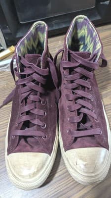 Men's Size 9.5 Converse x Willy Wonka Deep Bordeaux Corduroy Chuck Taylor Shoes - Thumbnail 3