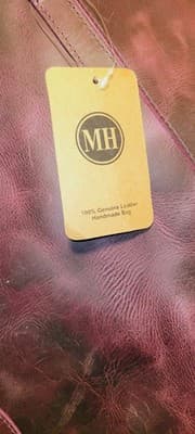 NWT Montana Hudson Savannah Plum Handcrafted Leather Tote Bag Purse W/Extra Bag - Thumbnail 4
