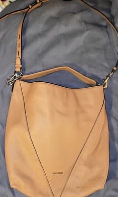 Excellent ConditionREBECCA MINKOFF Tan Pebbled Leather Tassels Hobo Shoulder Bag - Thumbnail 9
