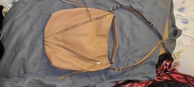 Excellent ConditionREBECCA MINKOFF Tan Pebbled Leather Tassels Hobo Shoulder Bag - Thumbnail 5