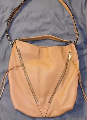 Excellent ConditionREBECCA MINKOFF Tan Pebbled Leather Tassels Hobo Shoulder Bag - Thumbnail 16