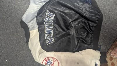 Vintage NEW YORK YANKEES STARTER Jacket BLUE/GRAY Large Good Condition - Thumbnail 20