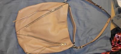 Excellent ConditionREBECCA MINKOFF Tan Pebbled Leather Tassels Hobo Shoulder Bag - Thumbnail 6