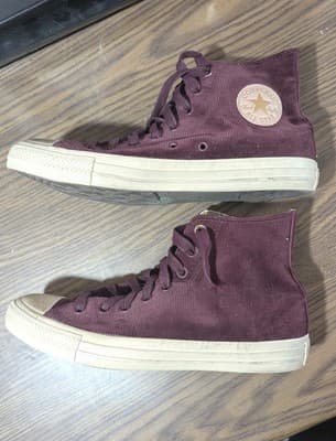 Men's Size 9.5 Converse x Willy Wonka Deep Bordeaux Corduroy Chuck Taylor Shoes - Thumbnail 2