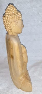 Antique Hand Carved Wood Teaching Buddha Southeast Asia 9" - Thumbnail 5