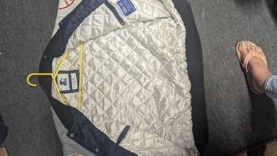 Vintage NEW YORK YANKEES STARTER Jacket BLUE/GRAY Large Good Condition - Thumbnail 18
