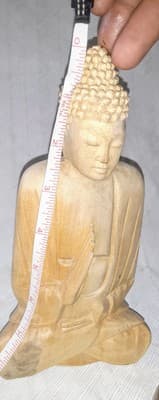 Antique Hand Carved Wood Teaching Buddha Southeast Asia 9" - Thumbnail 6