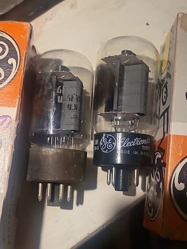 2 Pair Vintage GE General Electric 6FW5 Vacuum Tubes NOS Pre-owned - Thumbnail 2
