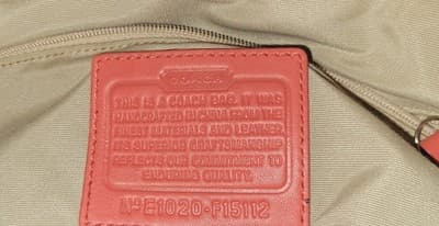 Coach Signature Stripe Tote Bag Khaki Pink Canvas with Leather Trim Shoulder - Thumbnail 12