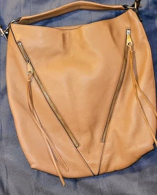 Excellent ConditionREBECCA MINKOFF Tan Pebbled Leather Tassels Hobo Shoulder Bag - Thumbnail 17