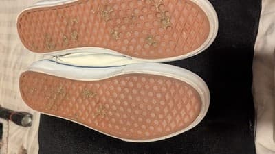 Vans PopCush Men’s Cream Canvas & Suede W/Blue Skateboarding Shoes Size 9 Men’s - Thumbnail 9