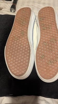 Vans PopCush Men’s Cream Canvas & Suede W/Blue Skateboarding Shoes Size 9 Men’s - Thumbnail 8