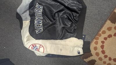 Vintage NEW YORK YANKEES STARTER Jacket BLUE/GRAY Large Good Condition - Thumbnail 22