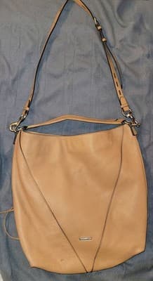 Excellent ConditionREBECCA MINKOFF Tan Pebbled Leather Tassels Hobo Shoulder Bag - Thumbnail 24