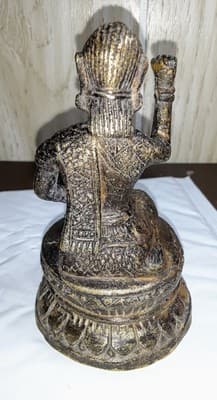 Vintage8" NANGANG KWAK THE GODDESS OF FORTUNE Wealth Prosperity Good Luck Bronze - Thumbnail 4