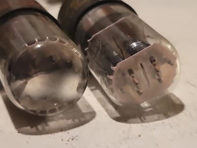 2 Vintage 6SN7GTB GE Large Base HiFi Radio Amp Vacuum Tubes - Thumbnail 4