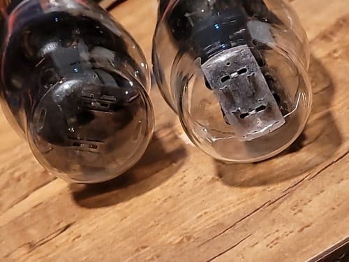 2 GE Black plate & Raytheon Grey plate Type 80 Coke Bottle Vacuum Tubes - Thumbnail 4