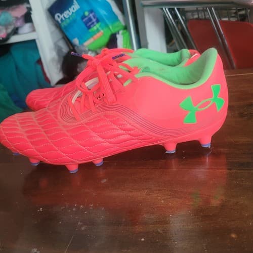 Under Armour Magnetico Pro 3 FG Men Soccer Cleats Sz 11 Red/Green 3027497-600 - Thumbnail 7