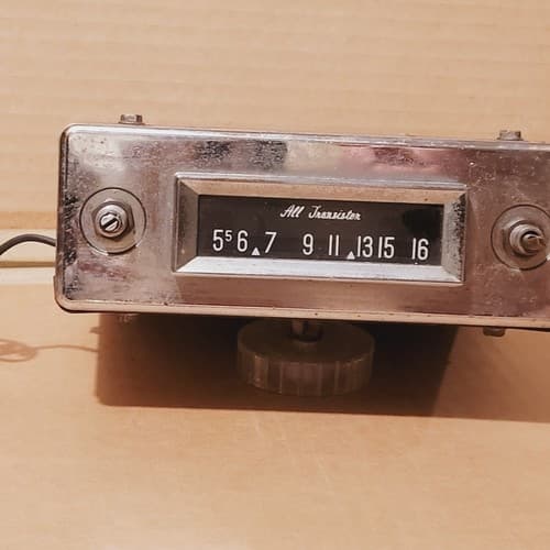 Vintage All Transistor Chrome Face Car Radio Stereo