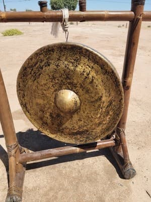 Authentic Temple Gong-Deep Powerful Vibration Gong-Tibetan Hand Hammered 26"" - Thumbnail 2