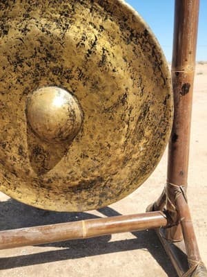 Authentic Temple Gong-Deep Powerful Vibration Gong-Tibetan Hand Hammered 26"" - Thumbnail 7