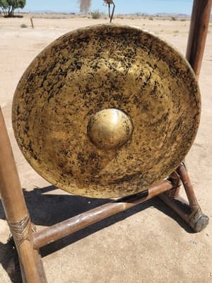 Authentic Temple Gong-Deep Powerful Vibration Gong-Tibetan Hand Hammered 26"" - Thumbnail 3