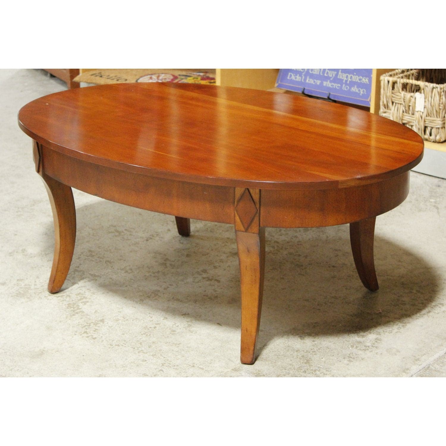 Oval Cherry Coffee Table - Cherry - Thumbnail 3