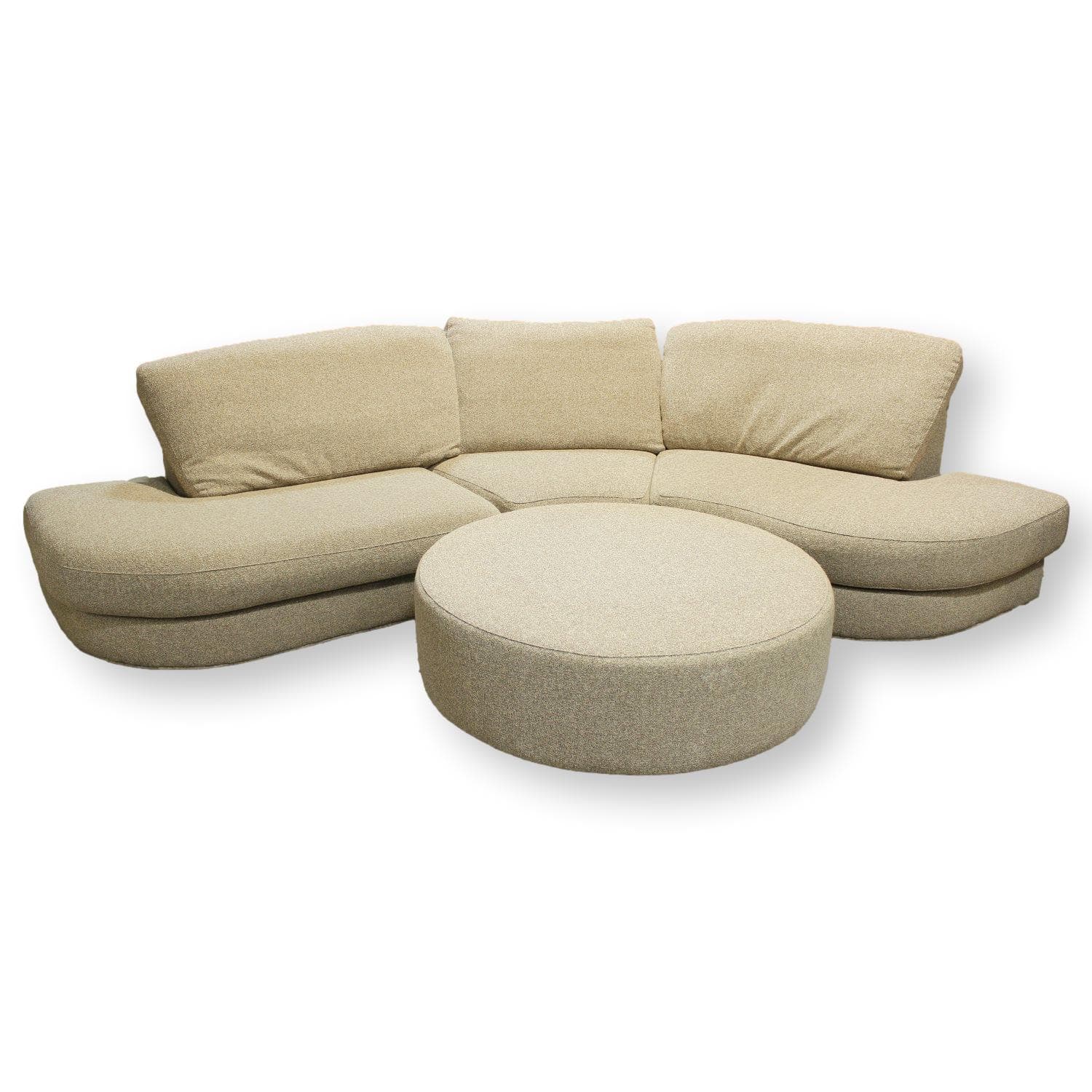 Thayer Coggin Curved Sectional w/Ottoman - Oatmeal - Image 1