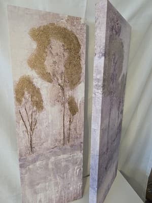 Abstract Textured Tree Art Panels Artwork Canvas Painting - Thumbnail 8