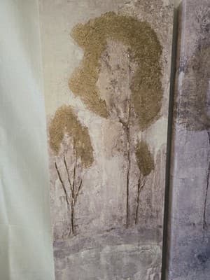 Abstract Textured Tree Art Panels Artwork Canvas Painting - Thumbnail 3