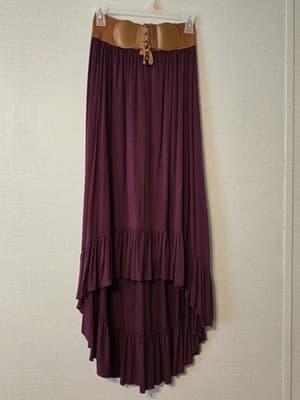 Mint Green high-low Ruffle Hem Skirt - Image 1