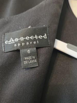 Connected Black Floral Embroidered Panel Stretch Sheath Dress Size Small - Thumbnail 6