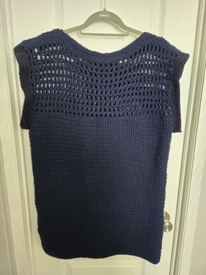 Handmade Crocheted Summer Mesh Sweater - Image 1