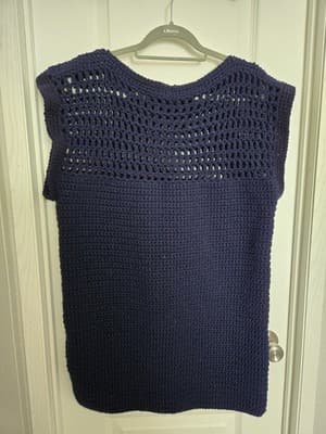 Handmade Crocheted Summer Mesh Sweater - Thumbnail 2