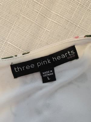 Three Pink Hearts Women's Sleeveless Dress Floral Pattern, Size L - Thumbnail 4