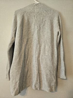 Loft Grey Long Open Front Cardigan Sweater Women's Size Medium - Thumbnail 3