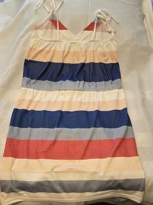 Womens Strapless Boho Mini Dress Size Large NWT Multicolor Stripe Beach Cover Up - Thumbnail 2
