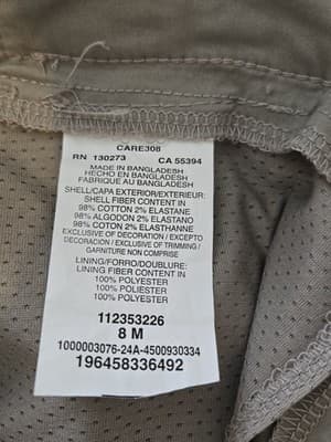Lee Women's Khaki Casual Skort Size 8M Cotton Blend Mid Rise - Thumbnail 5