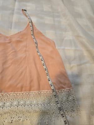 Womens Size Large Pullover Lace Adjustable Camisole Cami Top Apricot - Thumbnail 4