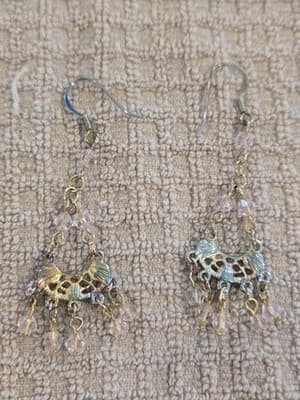 Aurora Borealis Vintage Crystal Seed Bead Chandelier Earrings - Thumbnail 5