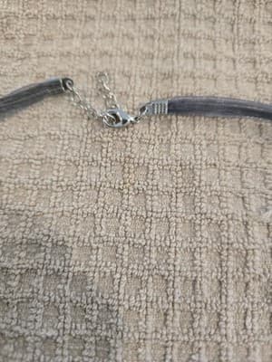 Silver Filigree Pendant Necklace with Rhinestones Vintage Style - Thumbnail 3