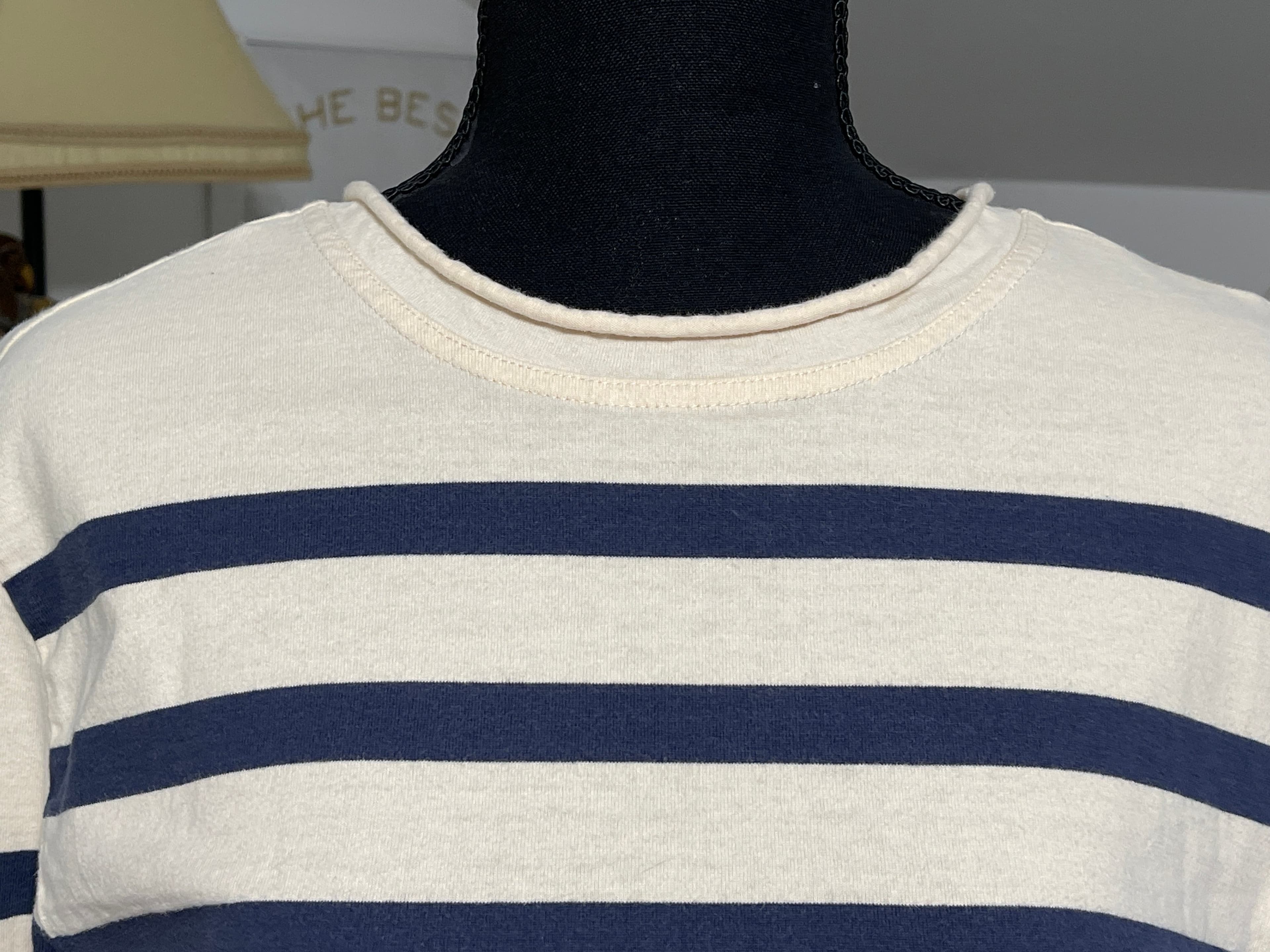 J. Peterman Vallauris Men’s Curled Boatneck Collar L/S Cotton Shirt size Small - Thumbnail 12