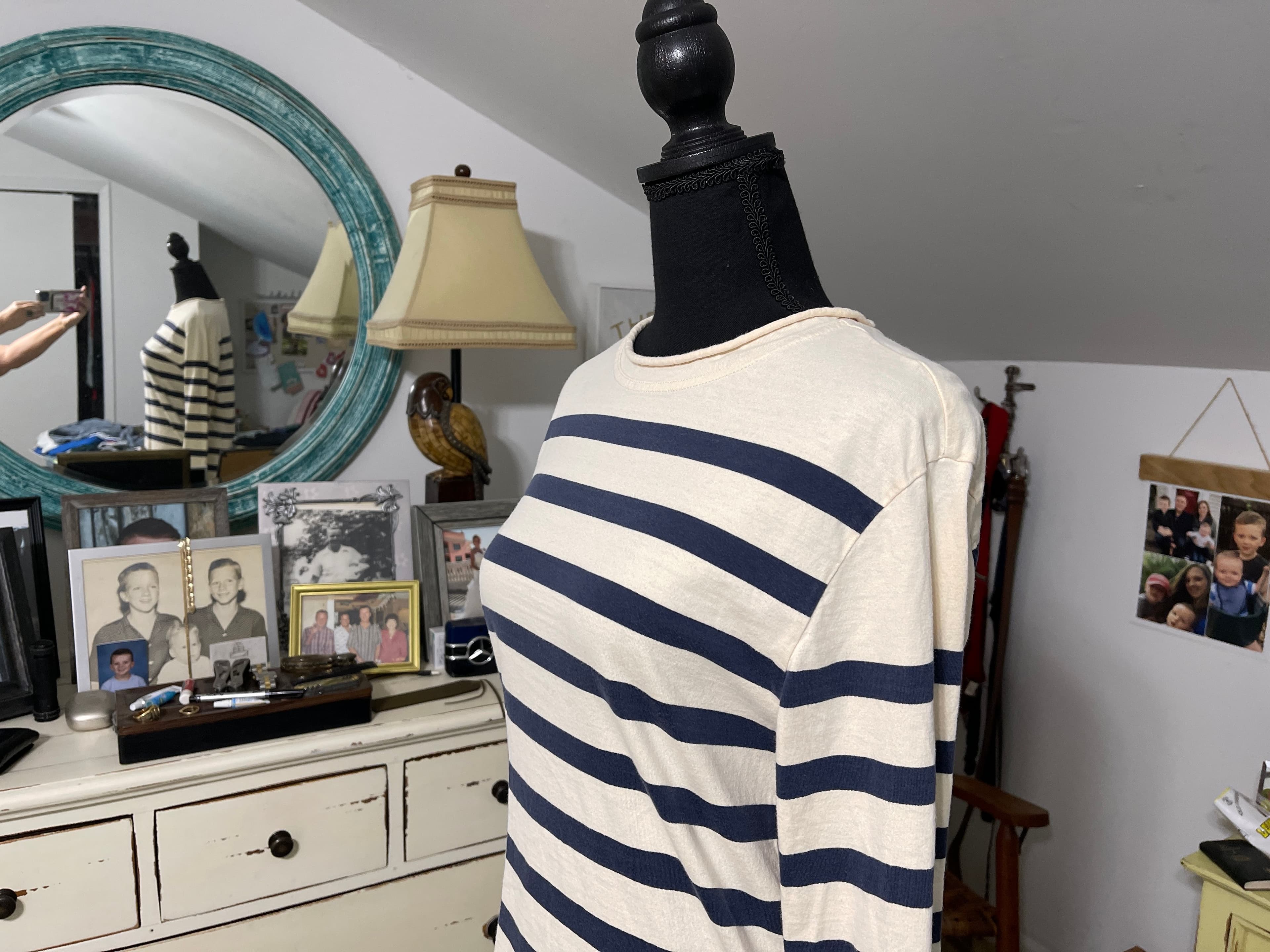 J. Peterman Vallauris Men’s Curled Boatneck Collar L/S Cotton Shirt size Small - Thumbnail 16