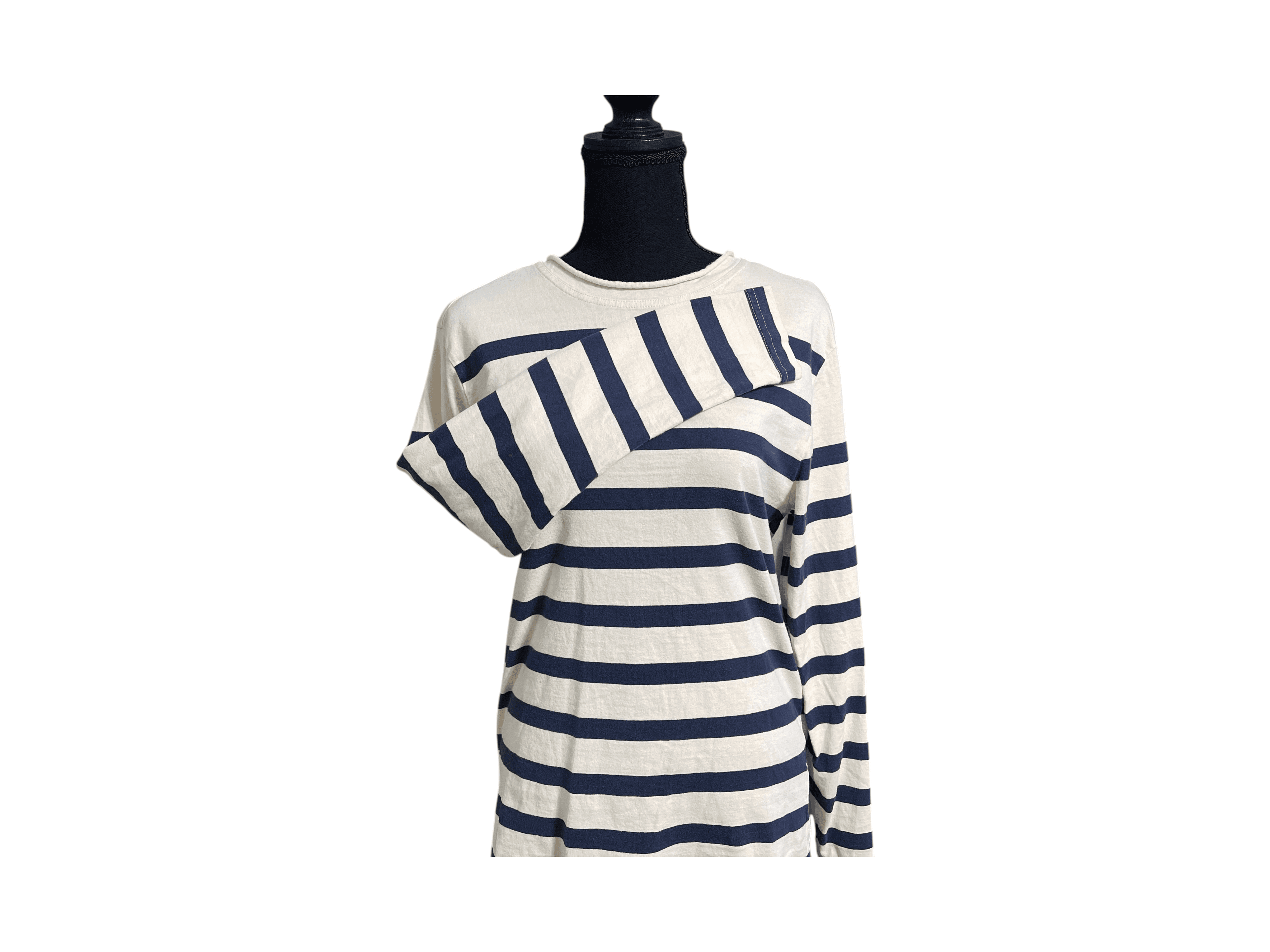 J. Peterman Vallauris Men’s Curled Boatneck Collar L/S Cotton Shirt size Small - Thumbnail 4