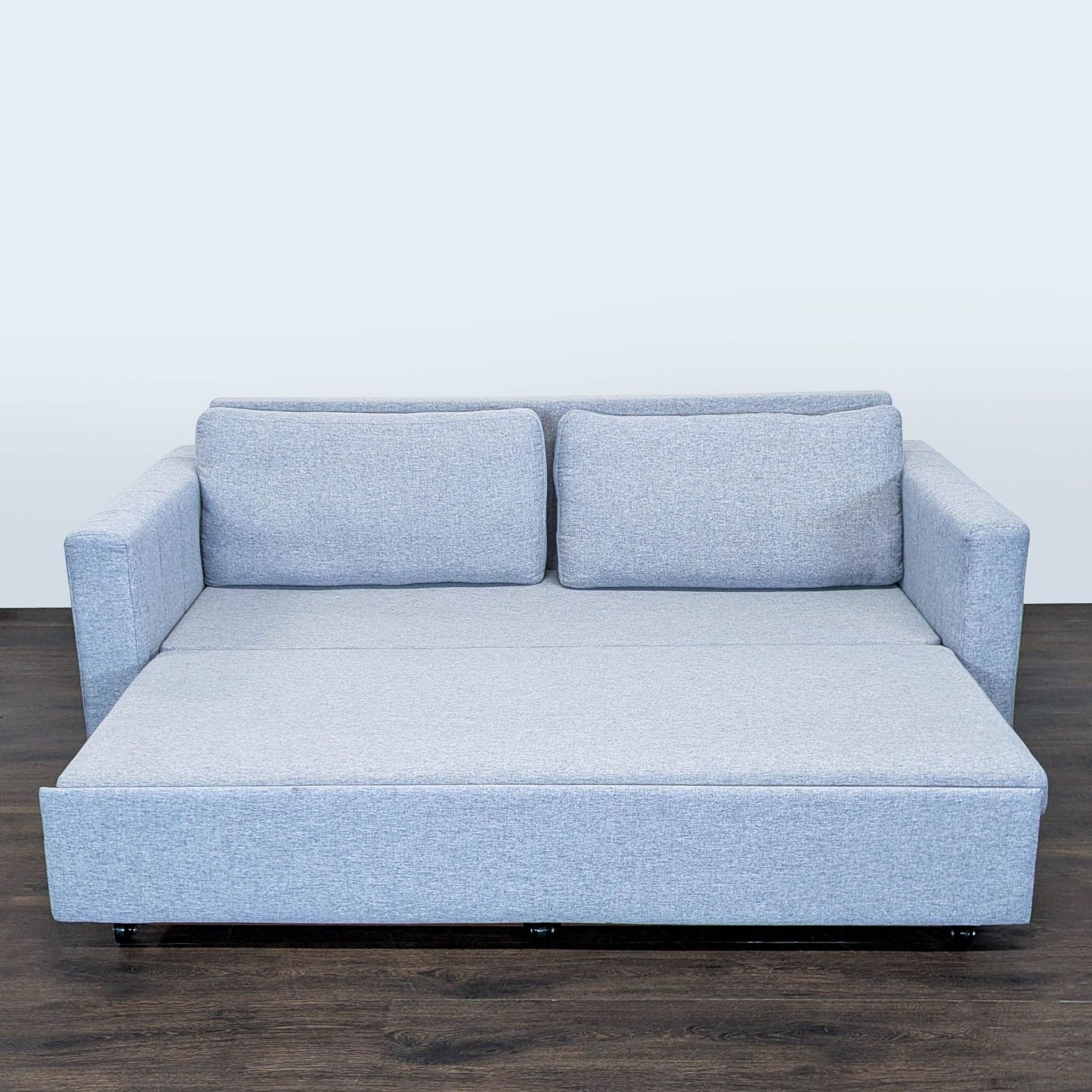 Modern Light Gray Sleeper Sofa with Pull-Out Bed - Thumbnail 2