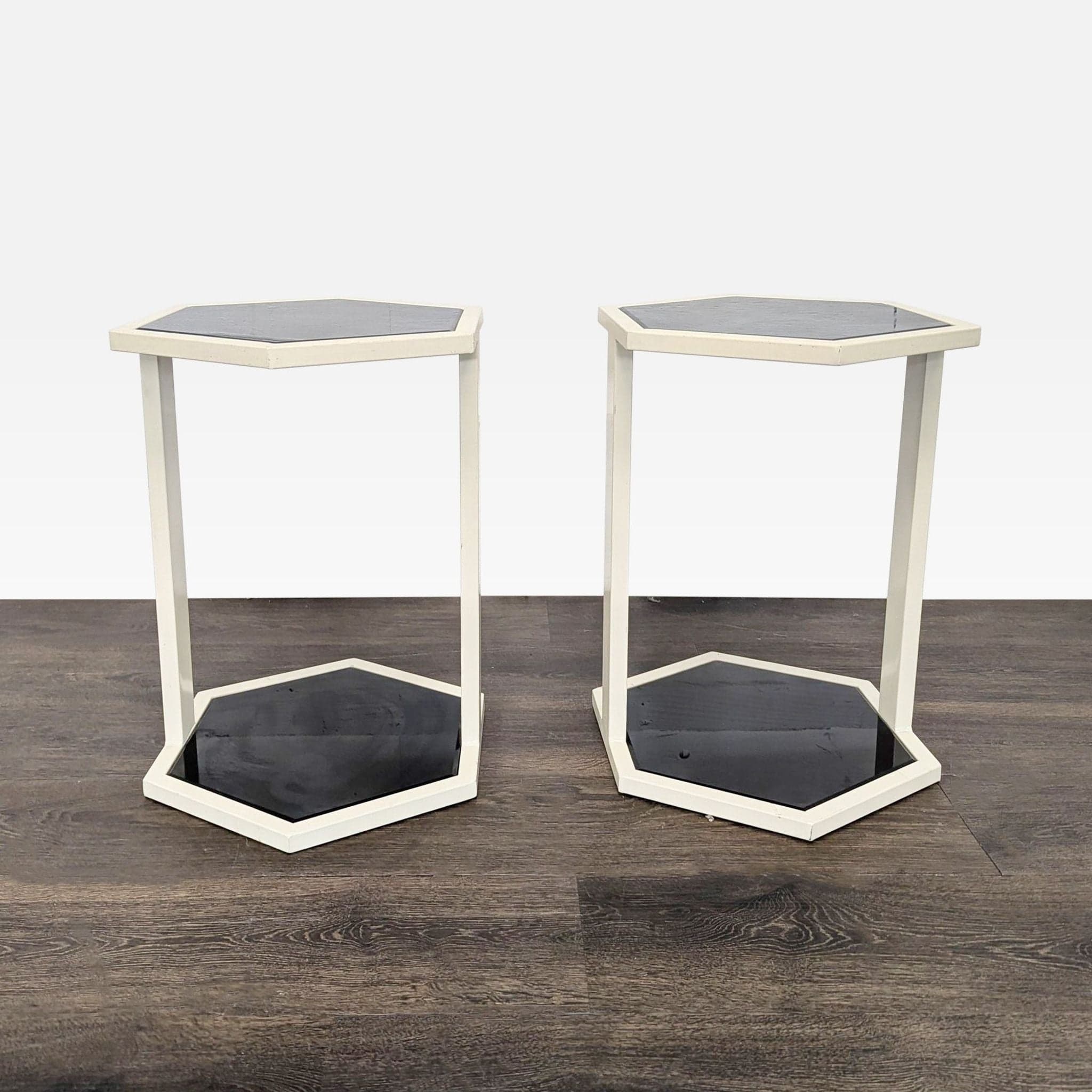 Pair of Nate Berkus Hexigon Side Tables - Image 1