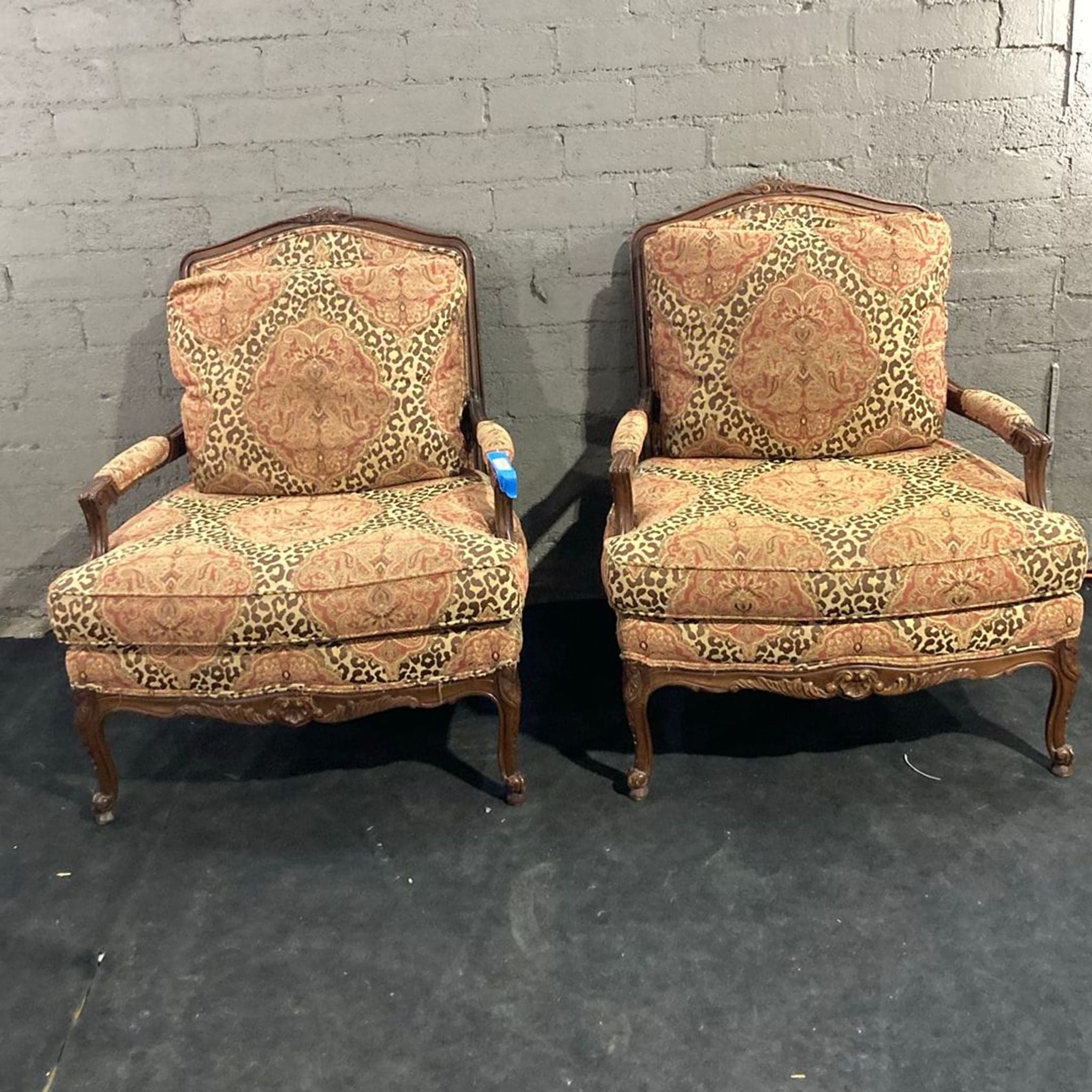 Sherrill Furniture Lounge Armchairs Set of 2 – Classic Pattern Upholstery - Image 1