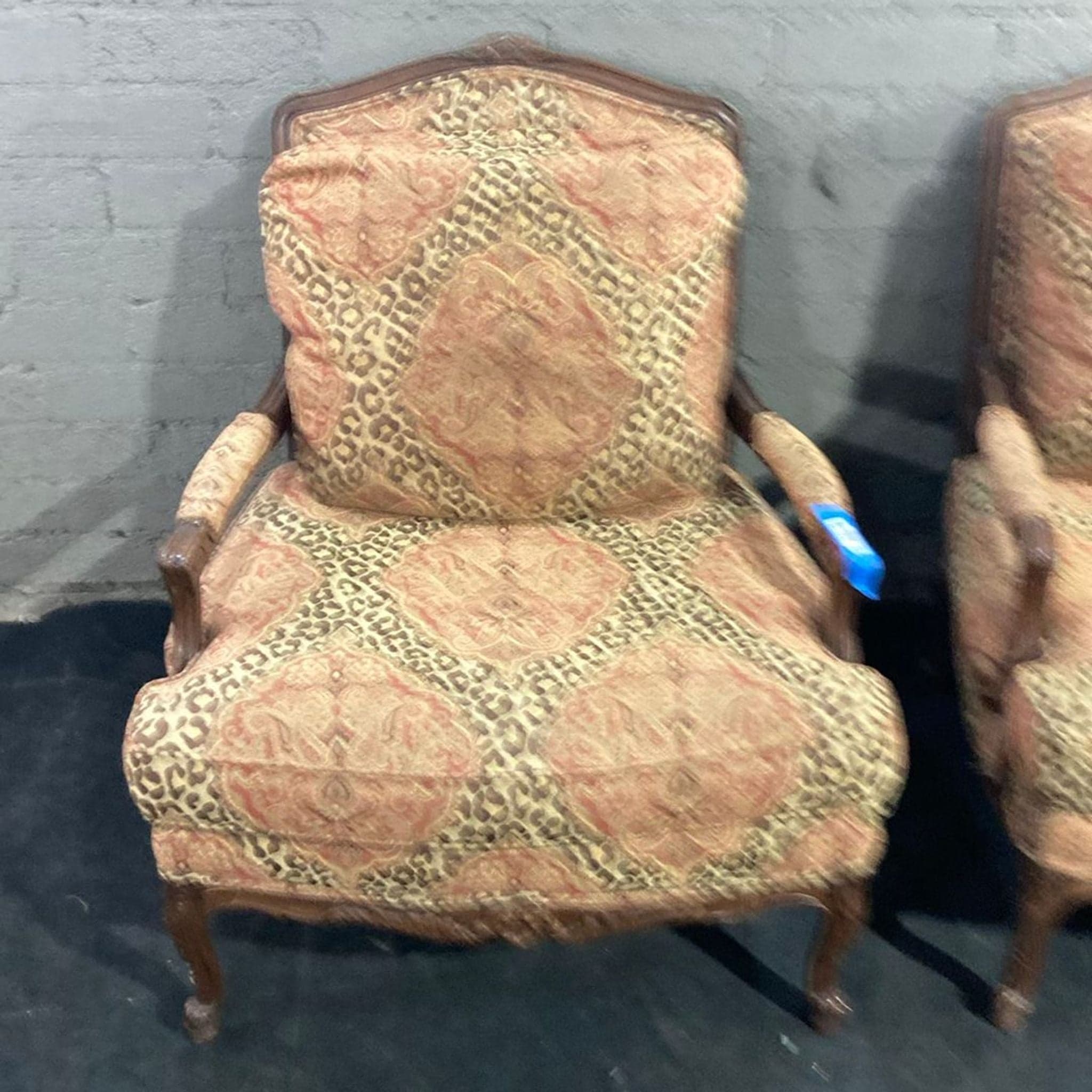 Sherrill Furniture Lounge Armchairs Set of 2 – Classic Pattern Upholstery - Thumbnail 3